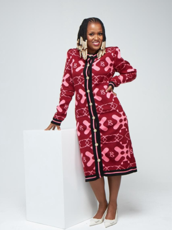 Kwasukela Limited Edition Knit Dress – Burgundy, Pink & Black